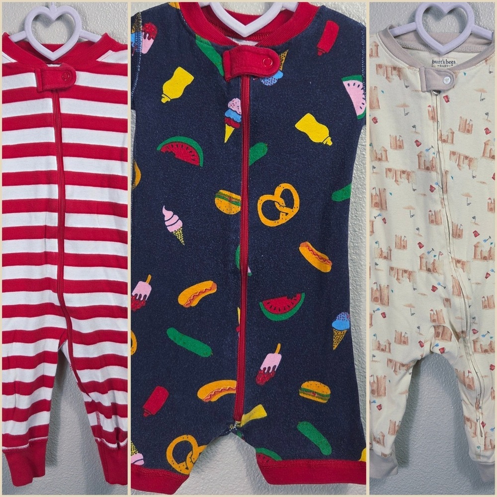 Hanna Andersson + Burt's Bees Baby Pajama Bundle 3pc Organic Cotton 6-12M